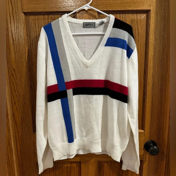 Aureus Other - Vintage 80s Aureus V-Neck Sweater